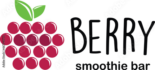 Vector Logo illustration berry smoothie for business drink