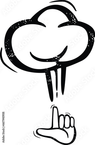 Vector Logo Triggered hand flat design
