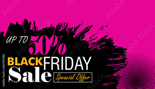 Black Friday sale banner set. Black Friday sales discount banner design