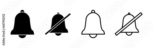 Bell Icon vector in trendy flat style isolated. Notification symbol web site design