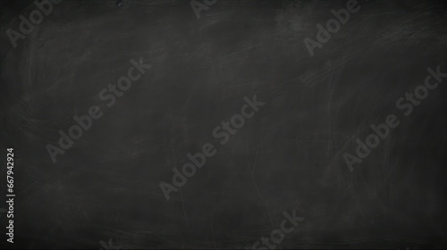 Close up of clean school horizontal black board texture, black board copy space background, empty Chalk black board as a background