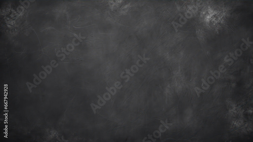 Close up of clean school horizontal black board texture, black board copy space background, empty Chalk black board as a background photo