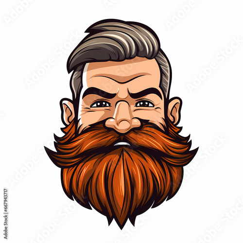 man face with cartoon beard