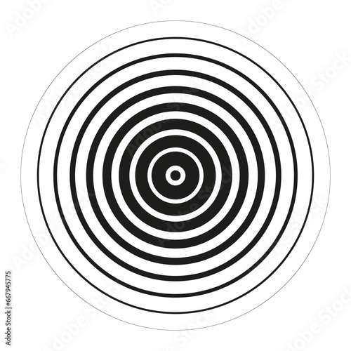 Concentric black lines. Vector illustration. EPS 10.