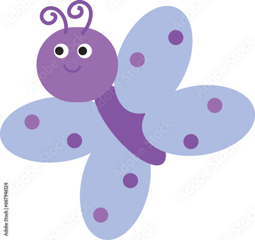 buttlefly cute insect illustration isolate