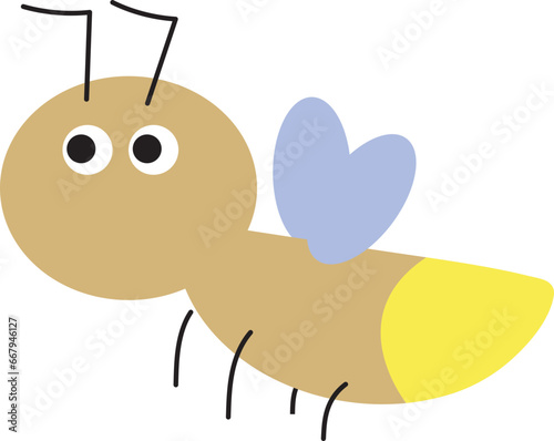 firefly cute insect illustration isolate