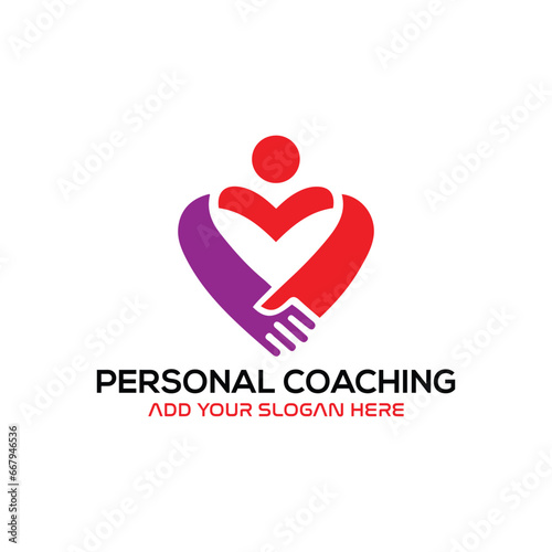 motivational personal coaching logo design vector