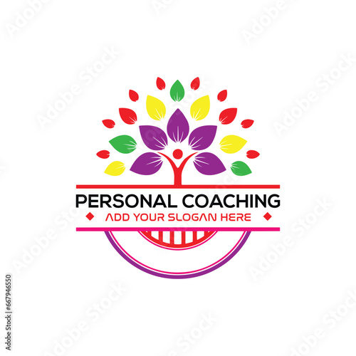 motivational personal coaching logo design vector