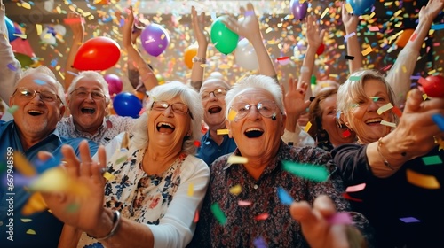 Senior group of friends par...