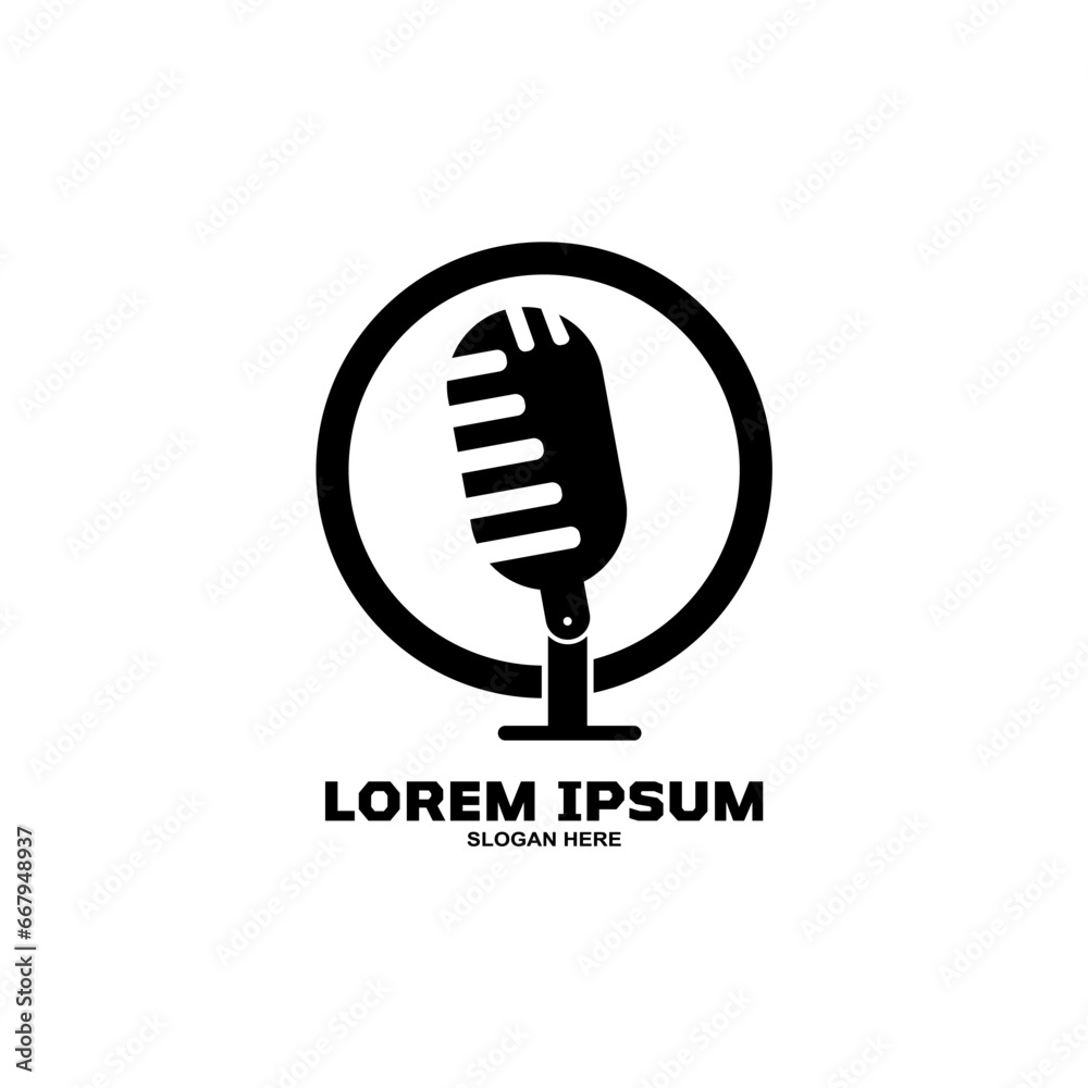 Mic logo. Podcast logo concept. Mic logo. Podcast logo concept.