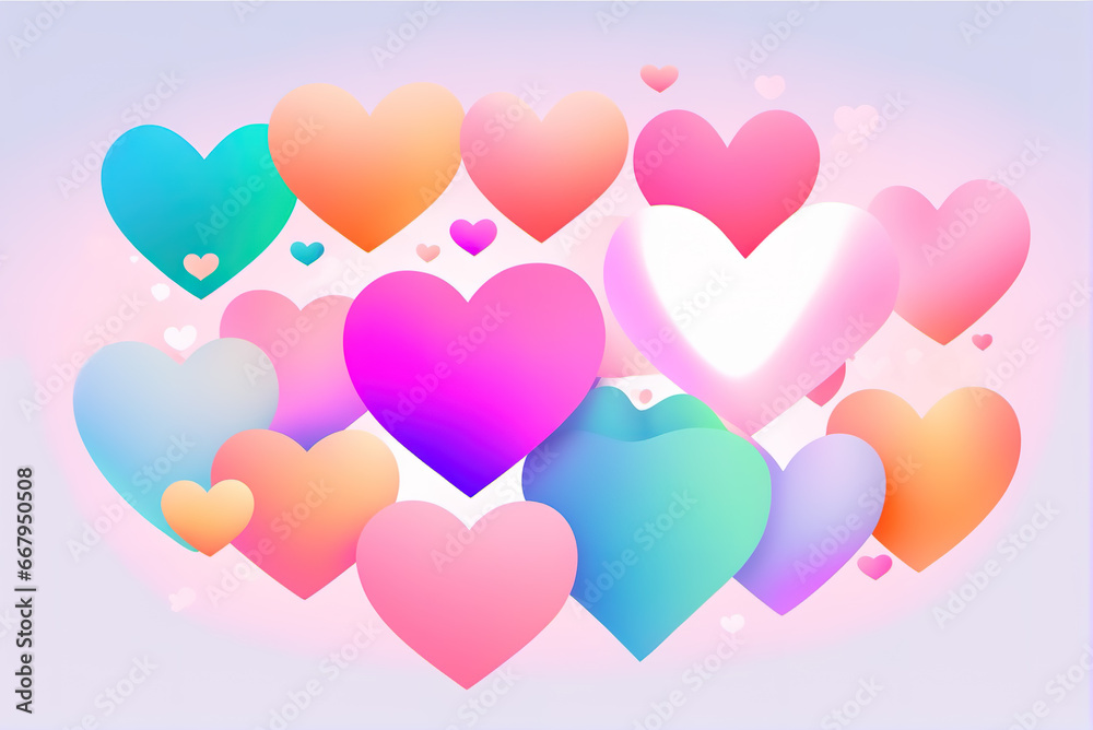 Pink lively and fashionable heart shape illustration wallpaper background