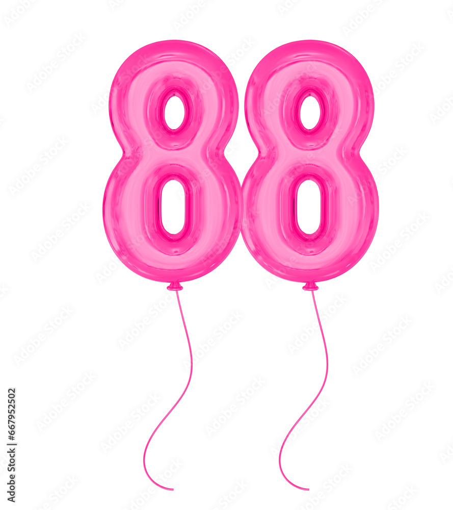 Pink Balloon Number 88