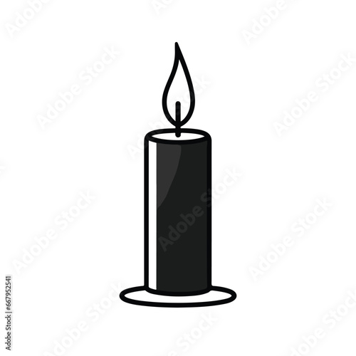 Black candle in vector format on white background