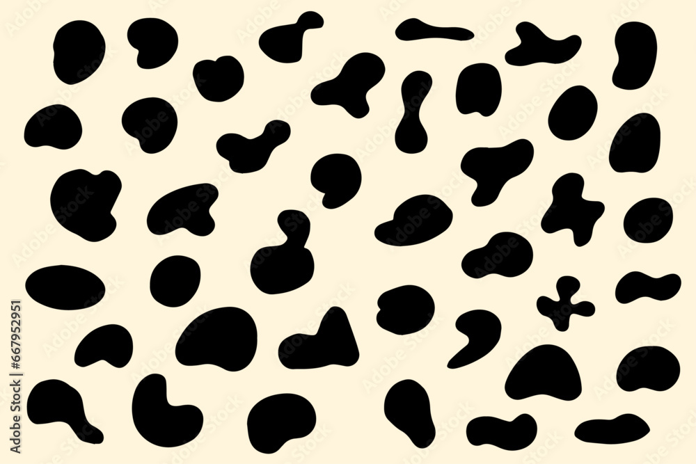 Blob shape organic set. Random black cube drops shapes. Pebble, inkblot, drops and stone silhouettes. Collection of abstract form paint liquid black blotch spot irregular form. White background Blob shape organic set. Random black cube drops shapes. Pebble, inkblot, drops and stone silhouettes. Collection of abstract form paint liquid black blotch spot irregular form. White background