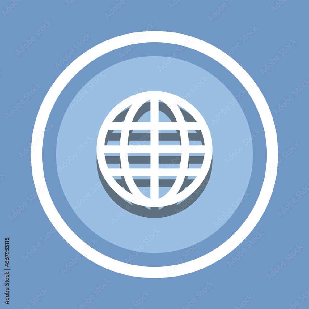 Internet icon vector. Internet icon vector in trendy flat style. Website icon image, Website icon illustration isolated on blue background