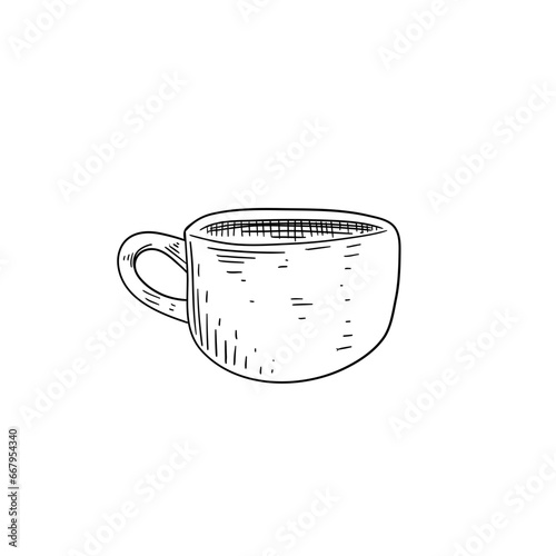 glass coffe handdrawn illustration 
