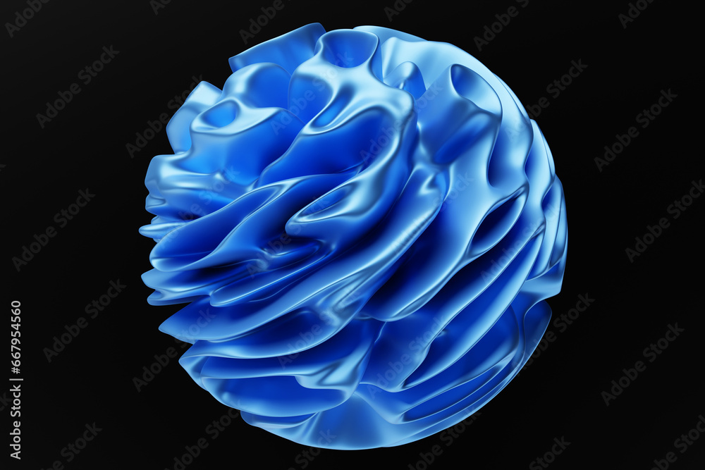 3D illustration of a blue sphere with many faces and holes on a white background. Cyber ball sphere 3D illustration of a blue sphere with many faces and holes on a white background. Cyber ball sphere
