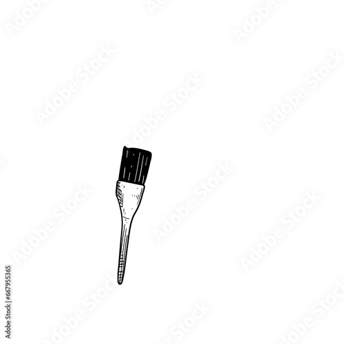 shaving brush barber shop element hand drawn