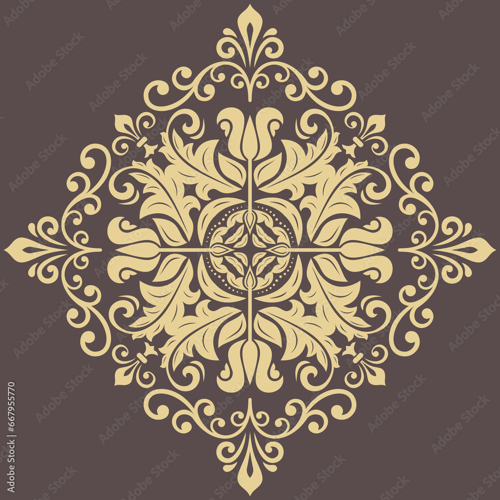 Elegant vintage ornament in classic style. Abstract traditional ornament with oriental elements. Classic vintage pattern