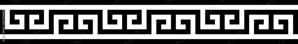 Greek Border Frame Decorative Element Isolated Vector Greek Border Frame Decorative Element Isolated Vector