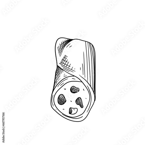 italian dessert canoli hand drawn