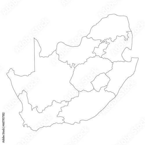 South Africa map with administrative. Map of South Africa