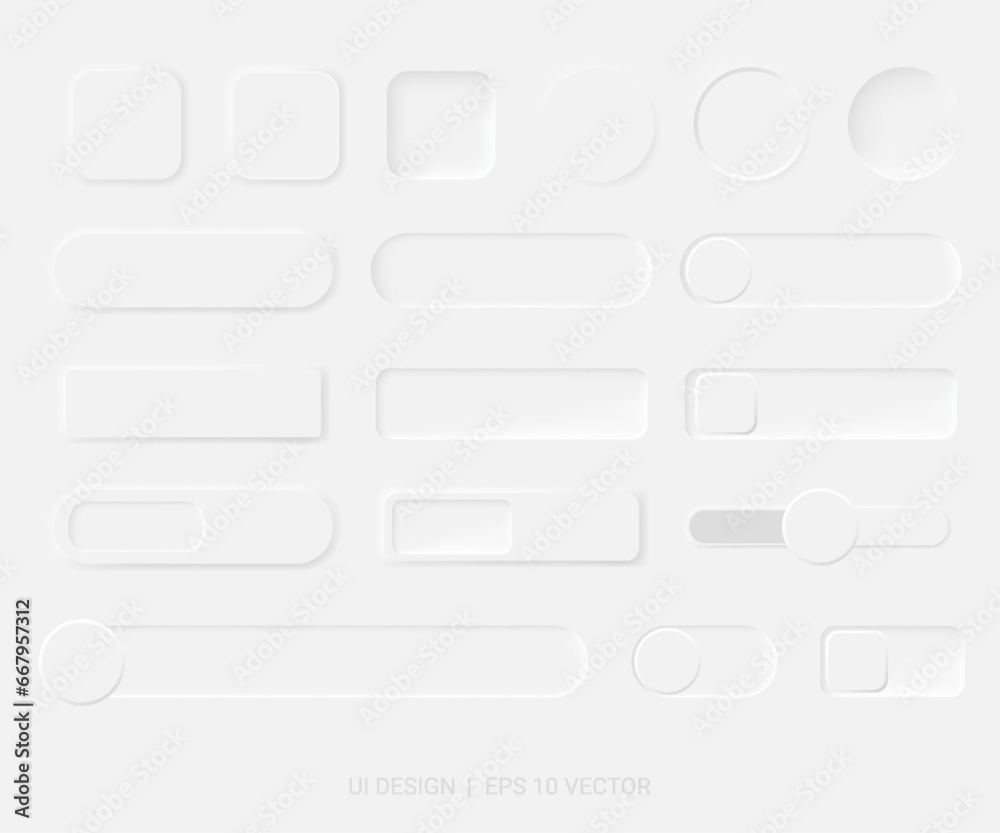 Ui button. Material design switch buttons set. Vector illustration. Ui button. Material design switch buttons set. Vector illustration.