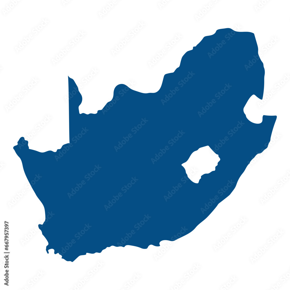 South Africa map. Map of South Africa in details in blue