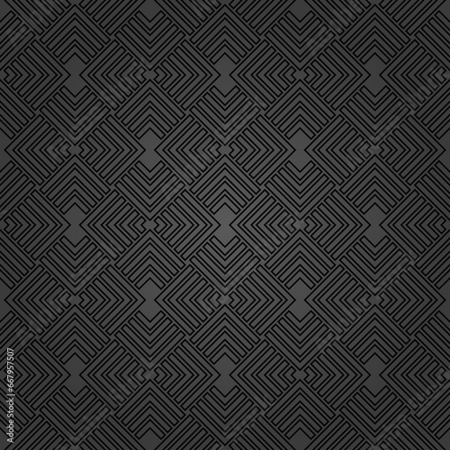 Seamless geometric abstract dark pattern whith black rhombuses. Geometric modern ornament. Seamless modern background