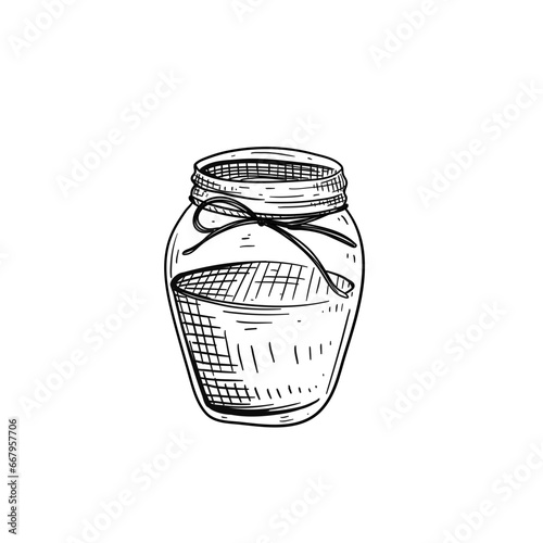 honey granola ingredient hand drawn