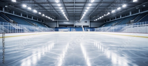 Ice hockey stadium. Generative AI technology. © Hero Design