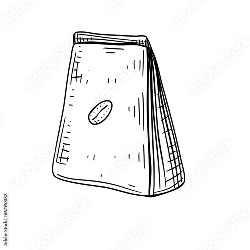 wrapped coffee beans hand drawn