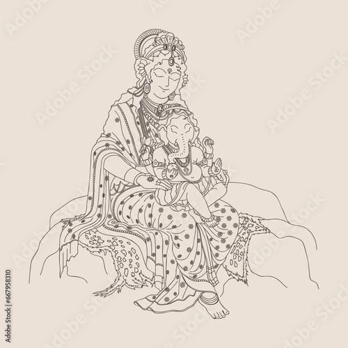 Ganesha & Umadevi Parvati Goddess of Empowerment