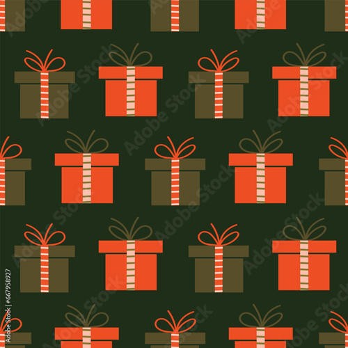 Rows of Presents Repeating Pattern