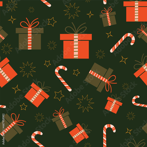 Holiday Presents Vector Repeating Pattern