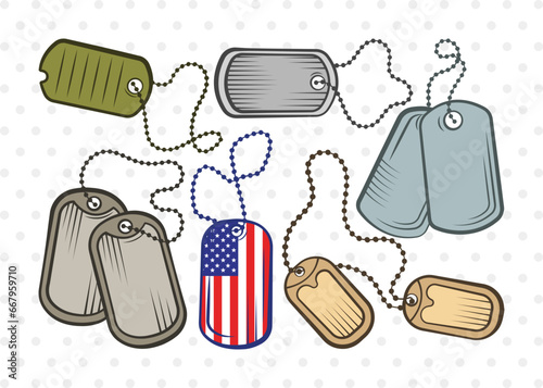 Dog Tags Army Clipart SVG Cut File | Dog Tags Svg | Military Dog Tags Svg | Military Svg | Bundle | Eps | Dxf | Png