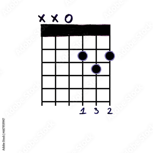EPS D Guitar Chord (Purple and Black)