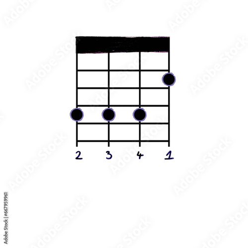 EPS E Ukulele Chord (Purple and Black)