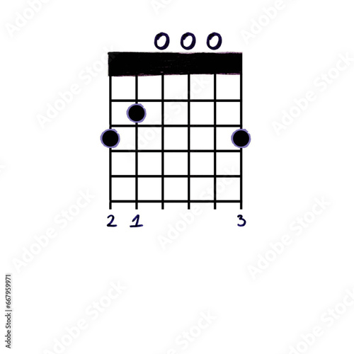 EPS G Guitar Chord (Purple and Black)
