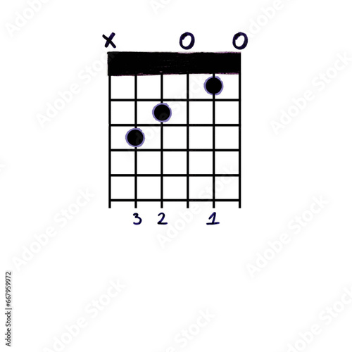 EPS C Guitar Chord (Purple and Black)