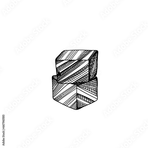 raw meat handdrawn illustration 