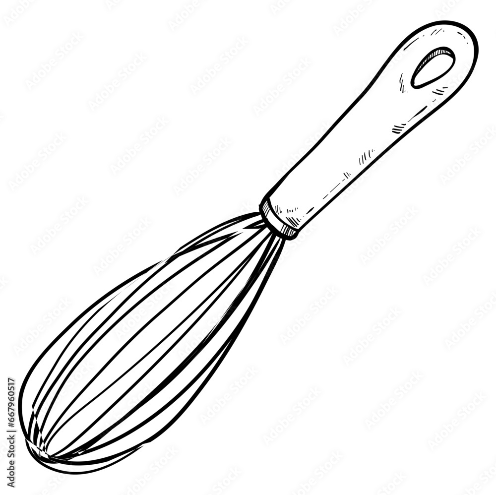 Obraz premium whisk baking stuff hand drawn