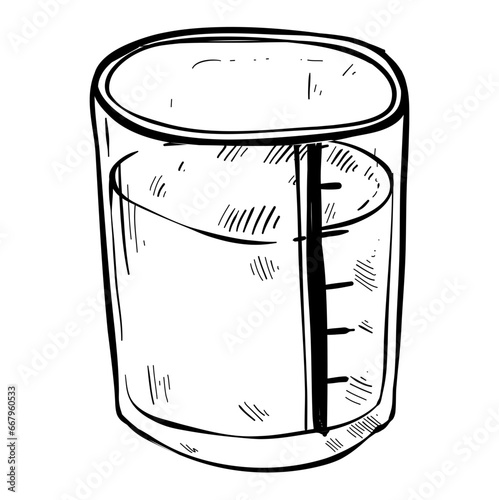 measuring glass baking stuff hand drawn