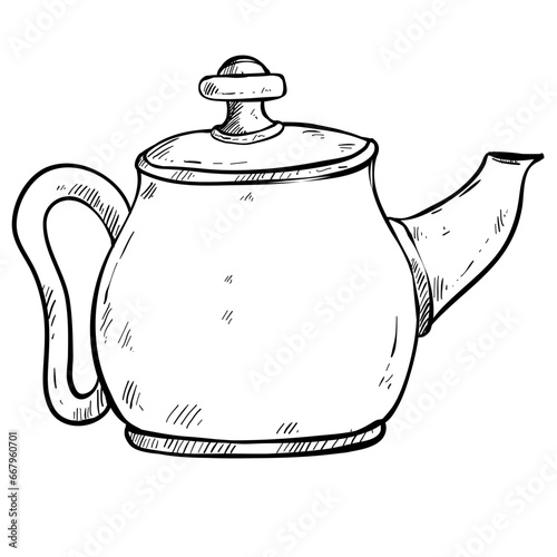 pot coffee hand drawn