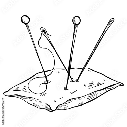 pin cushion hand drawn
