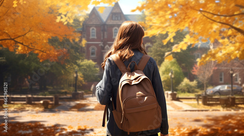 Obraz na płótnie Go school in autumn w salonie
