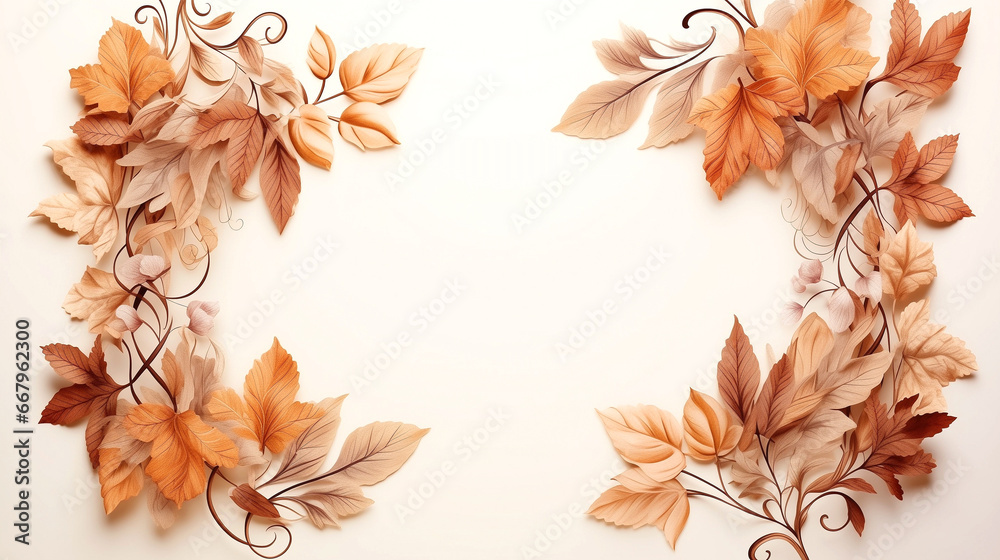 Frame made by dry leaves