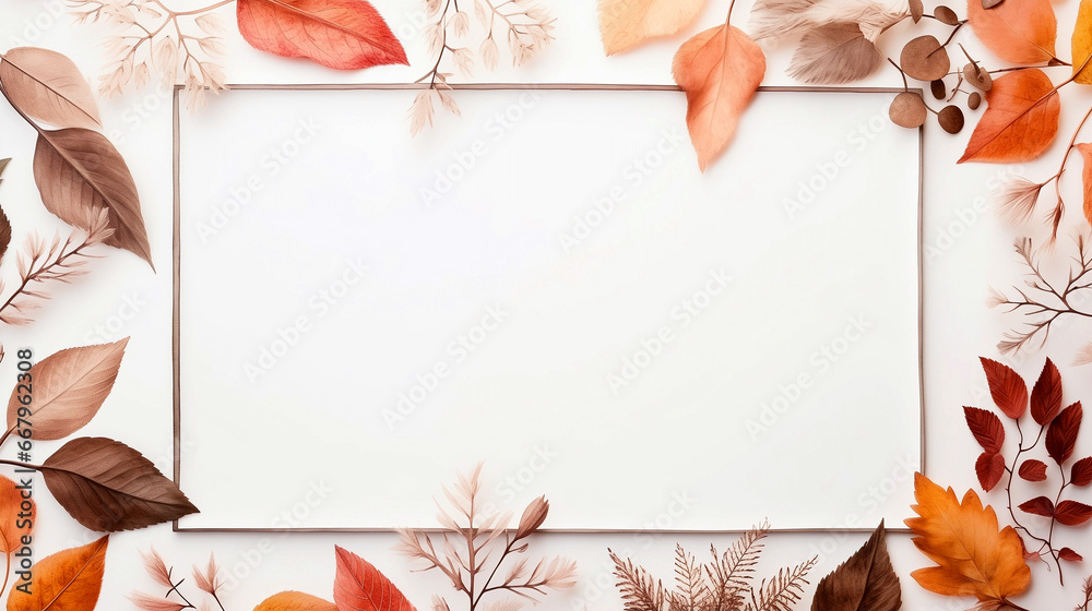 Frame made by dry leaves