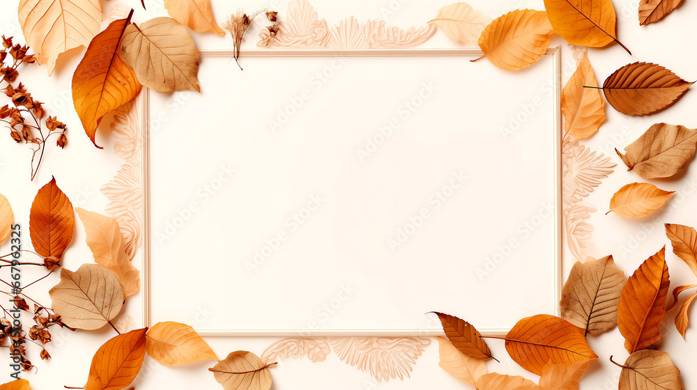 Frame made by dry leaves