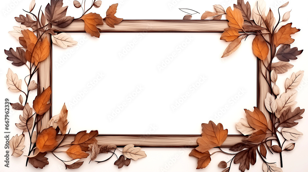 Frame made by dry leaves